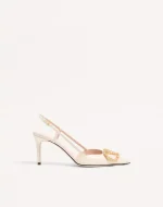 Valentino Vlogo Signature Slingback Calfskin Pump With Jewel Logo 80Mm